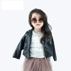 Girls Leather Jacket Outwear Coats