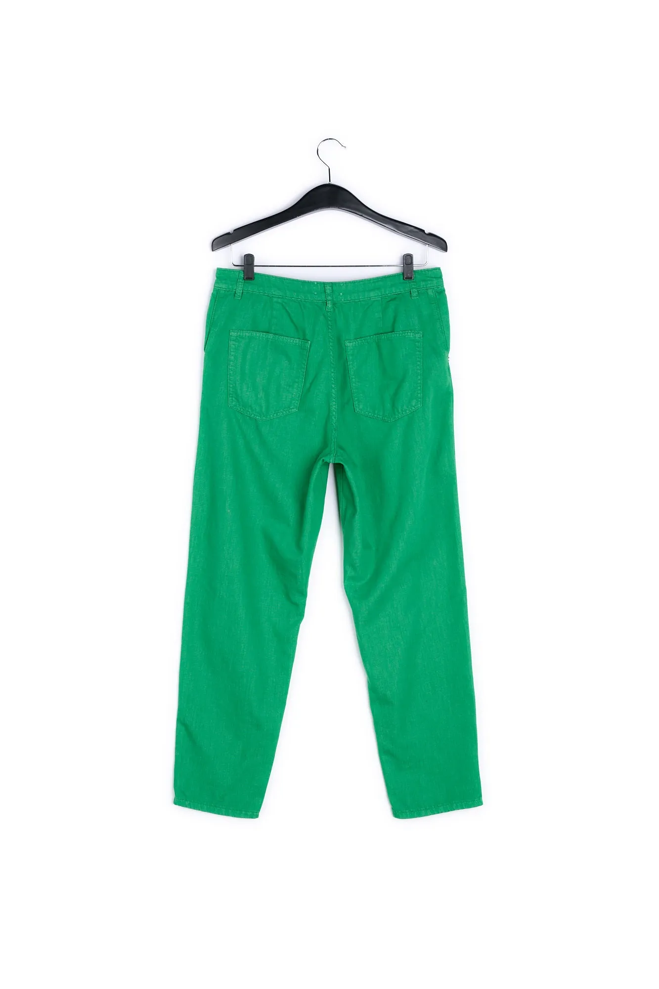 Green loose-fit denim pants