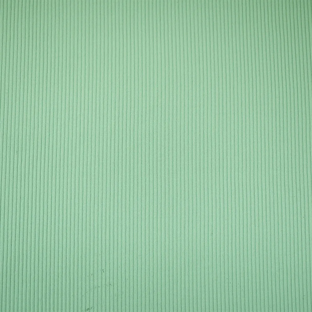 Green Nylon Stretch Spandex 2x2 Rib Knit Fabric