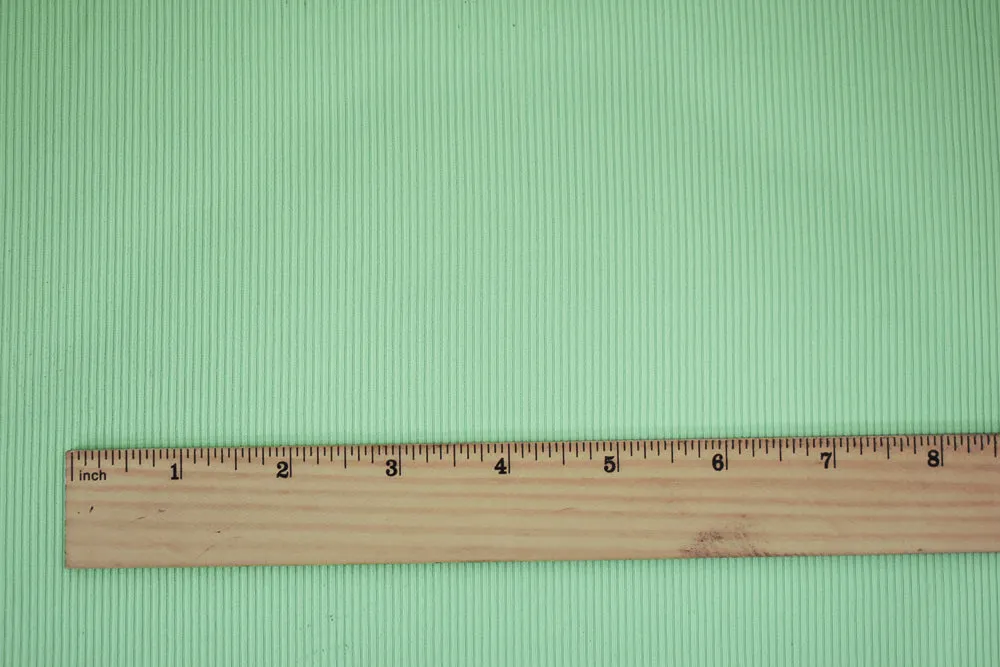 Green Nylon Stretch Spandex 2x2 Rib Knit Fabric