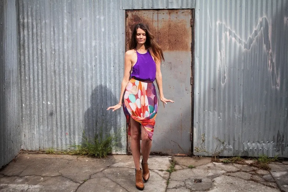 Haylock Blur Vision Drape Skirt