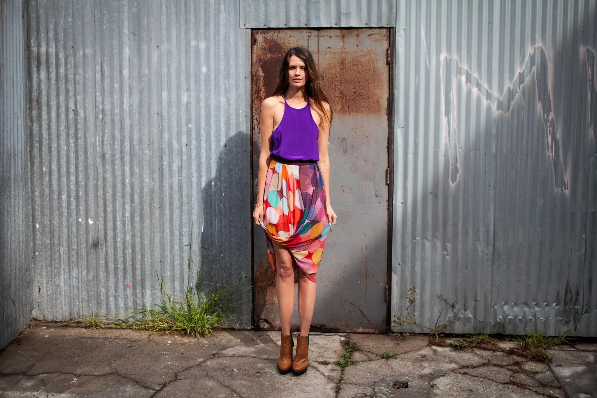 Haylock Blur Vision Drape Skirt