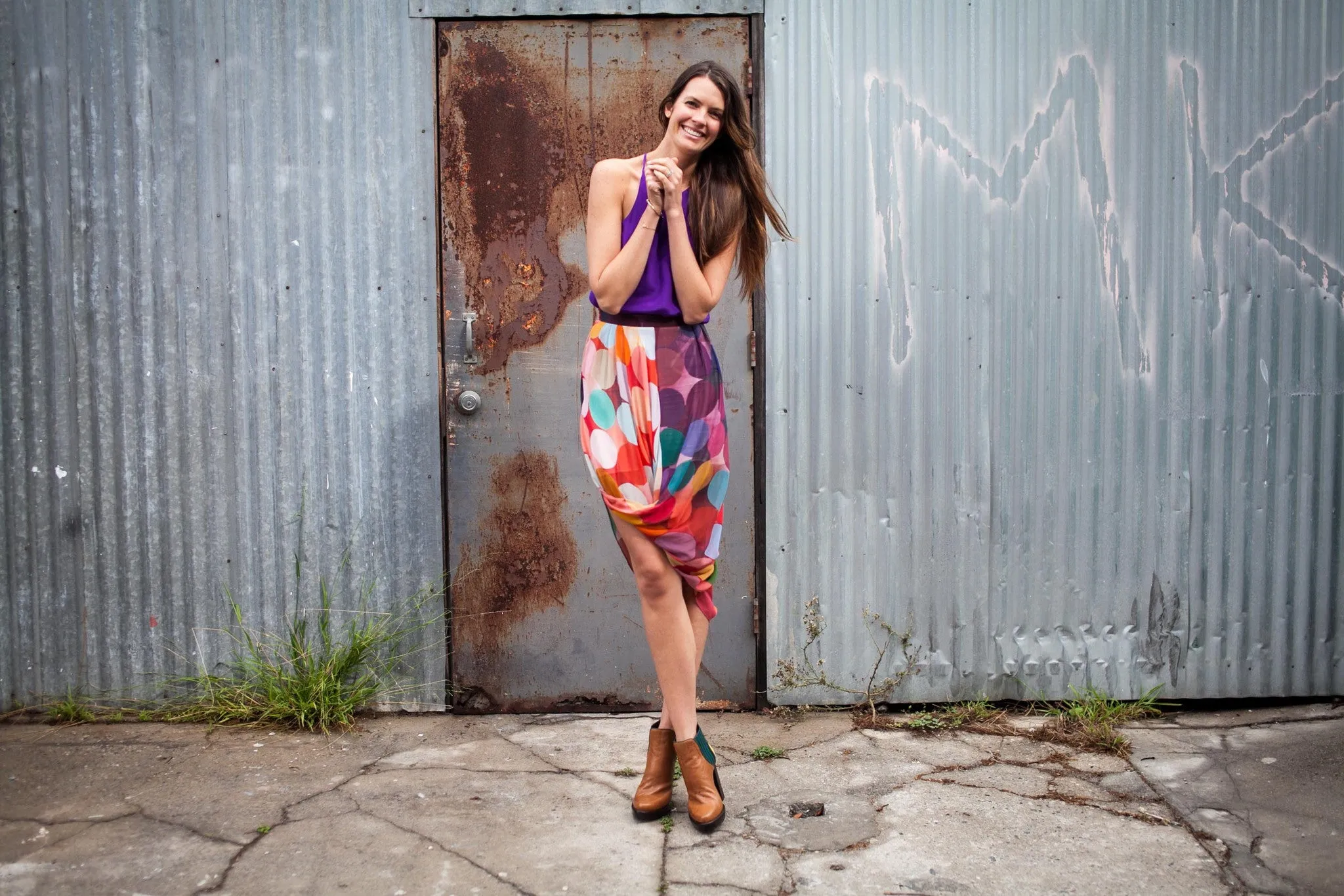 Haylock Blur Vision Drape Skirt