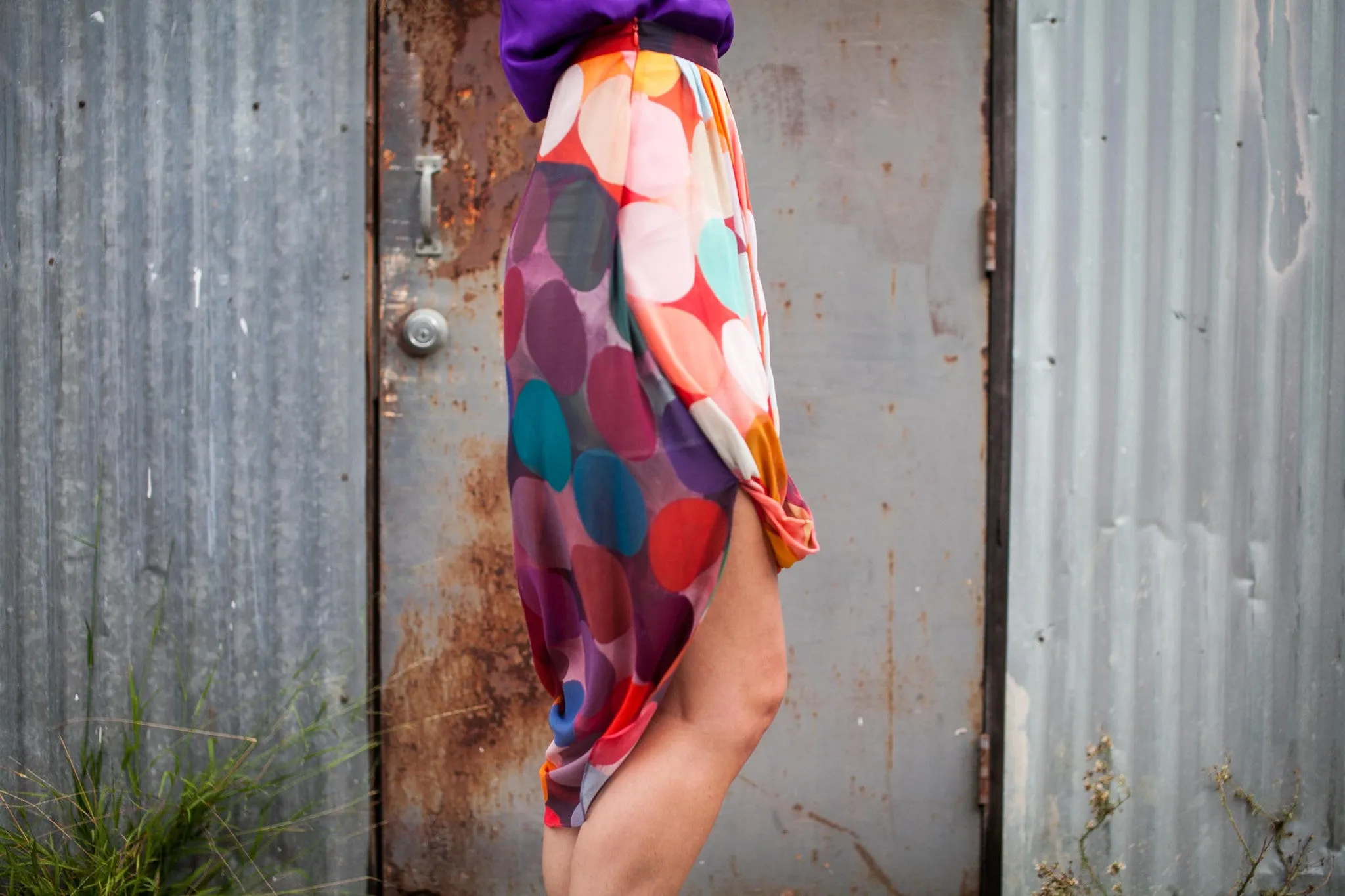 Haylock Blur Vision Drape Skirt