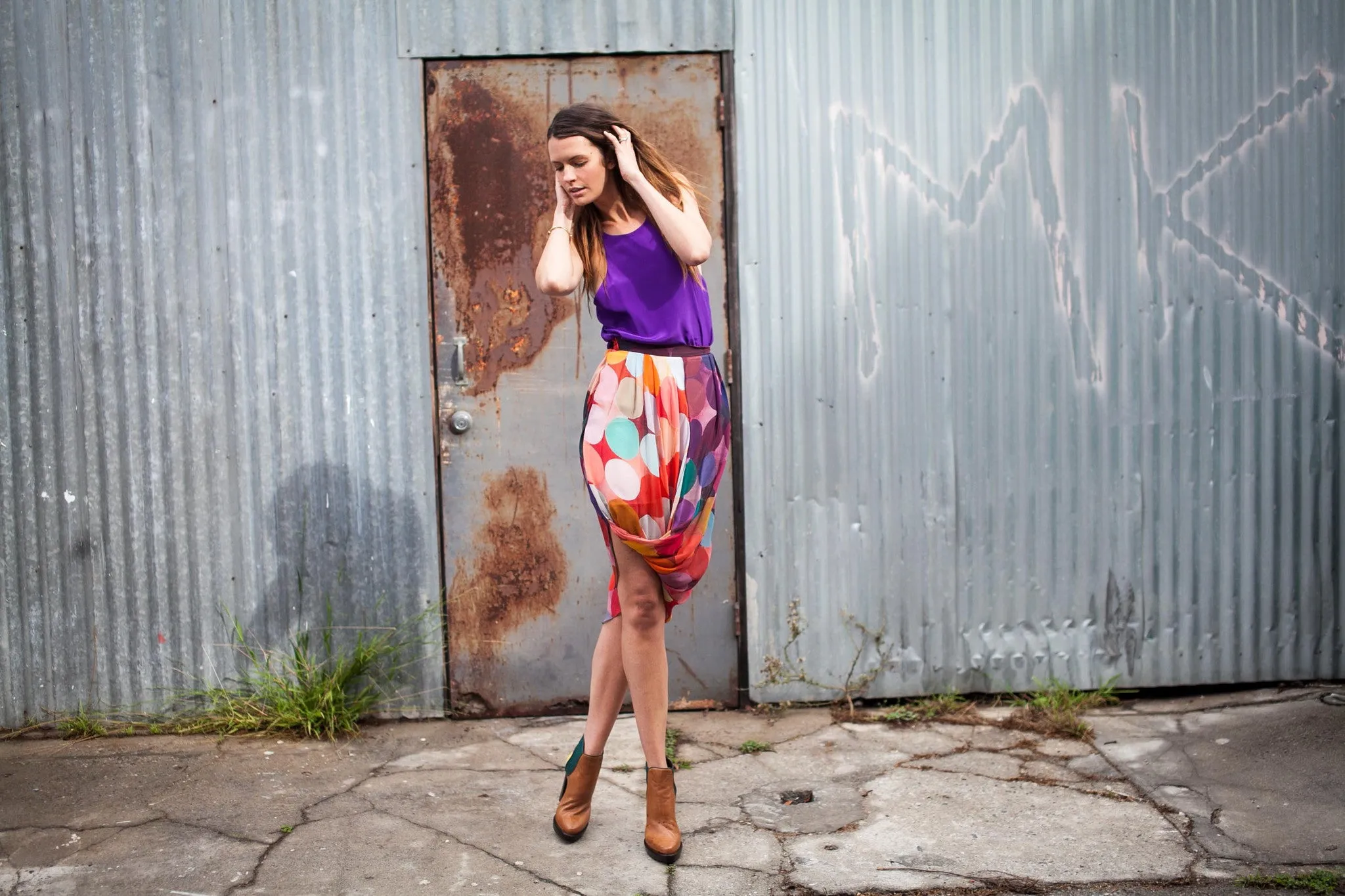 Haylock Blur Vision Drape Skirt