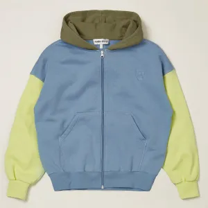Hoodie Zipped Colour Block Aloe