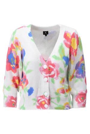 K-design - Cardigan met bloemenprint en V-hals (A813Floral design)