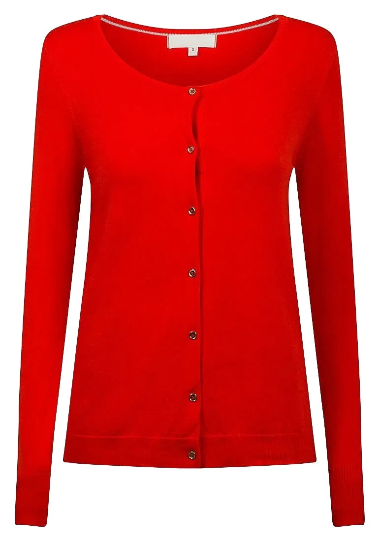Ladies Orange Lightweight Soft Knit Cardigan