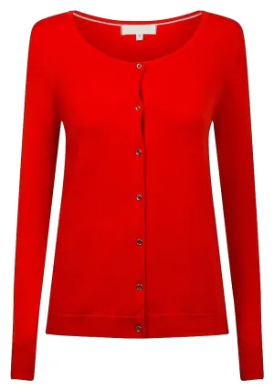 Ladies Orange Lightweight Soft Knit Cardigan