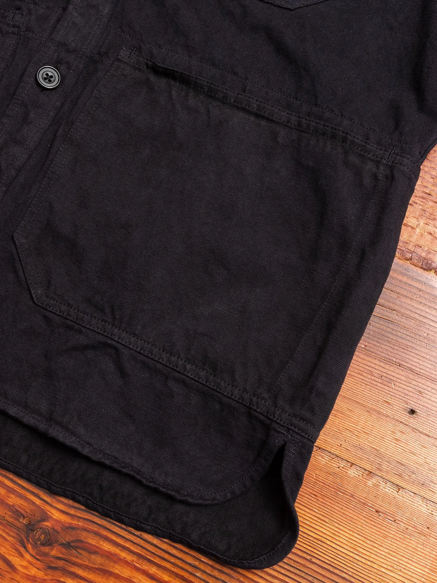 Linen Shirt Jacket in Black