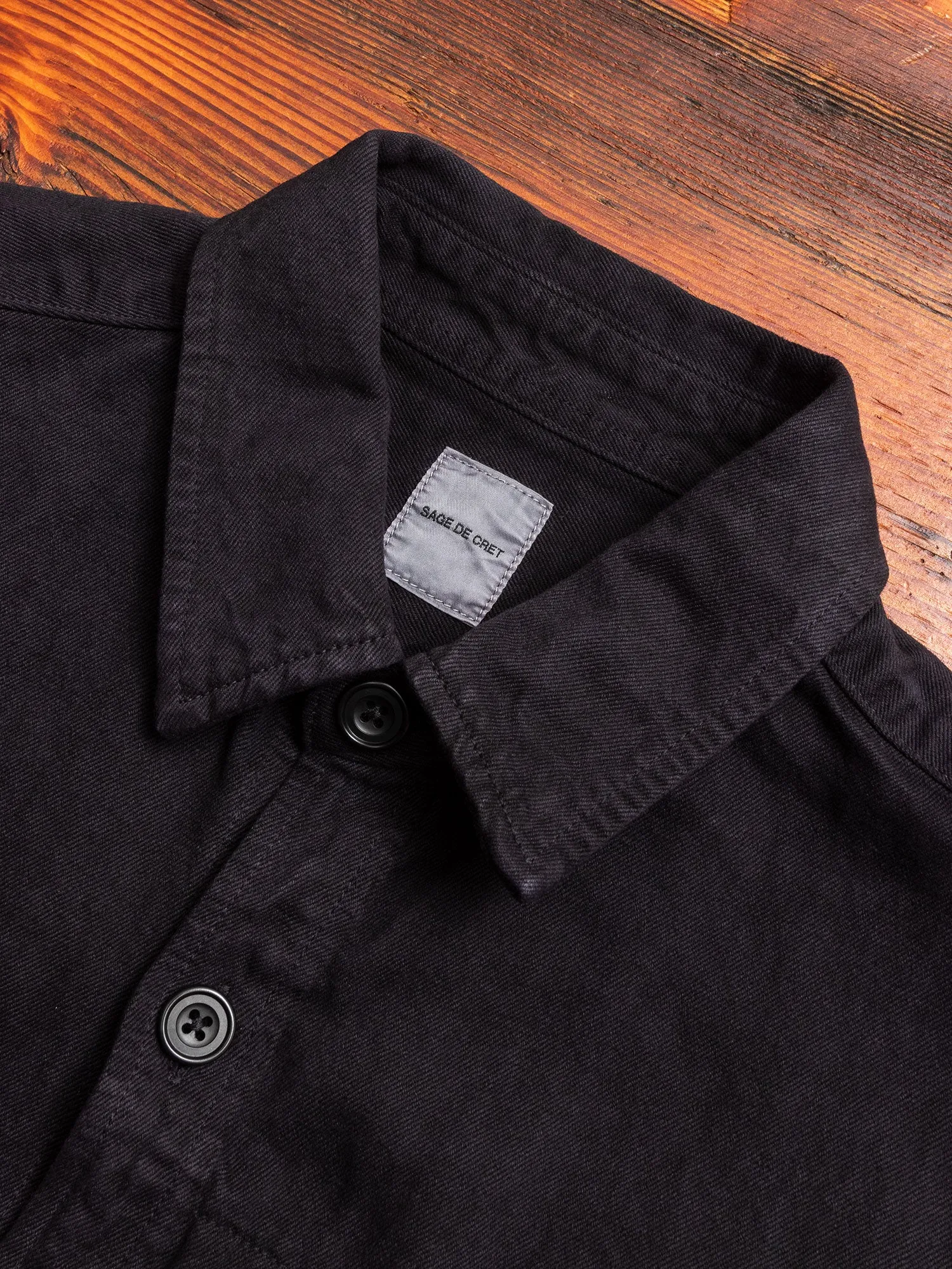 Linen Shirt Jacket in Black