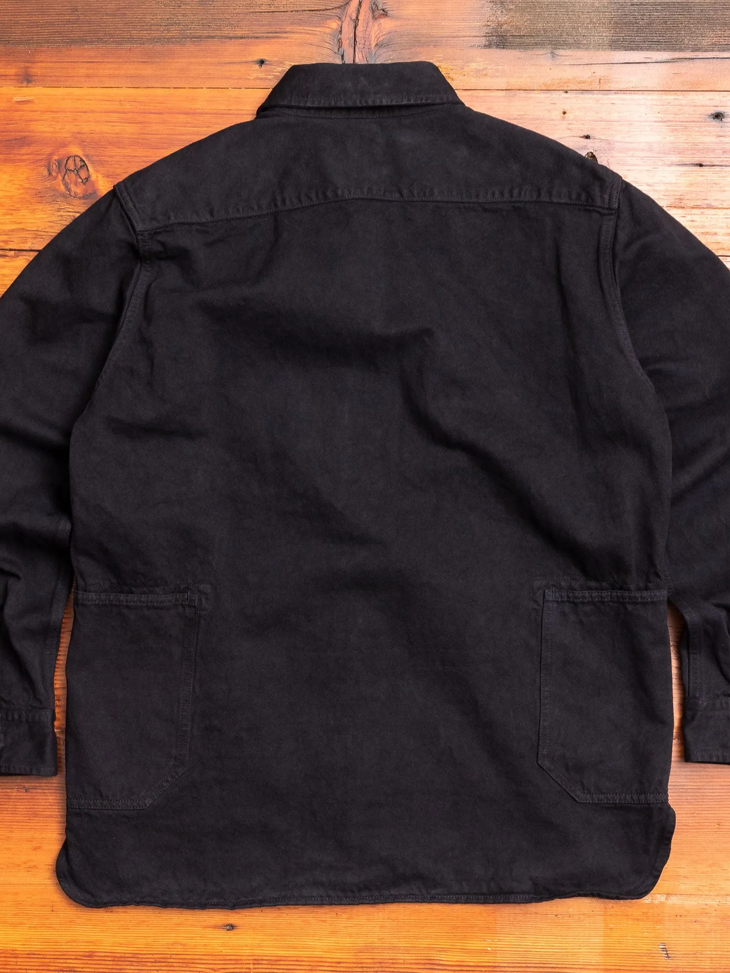 Linen Shirt Jacket in Black