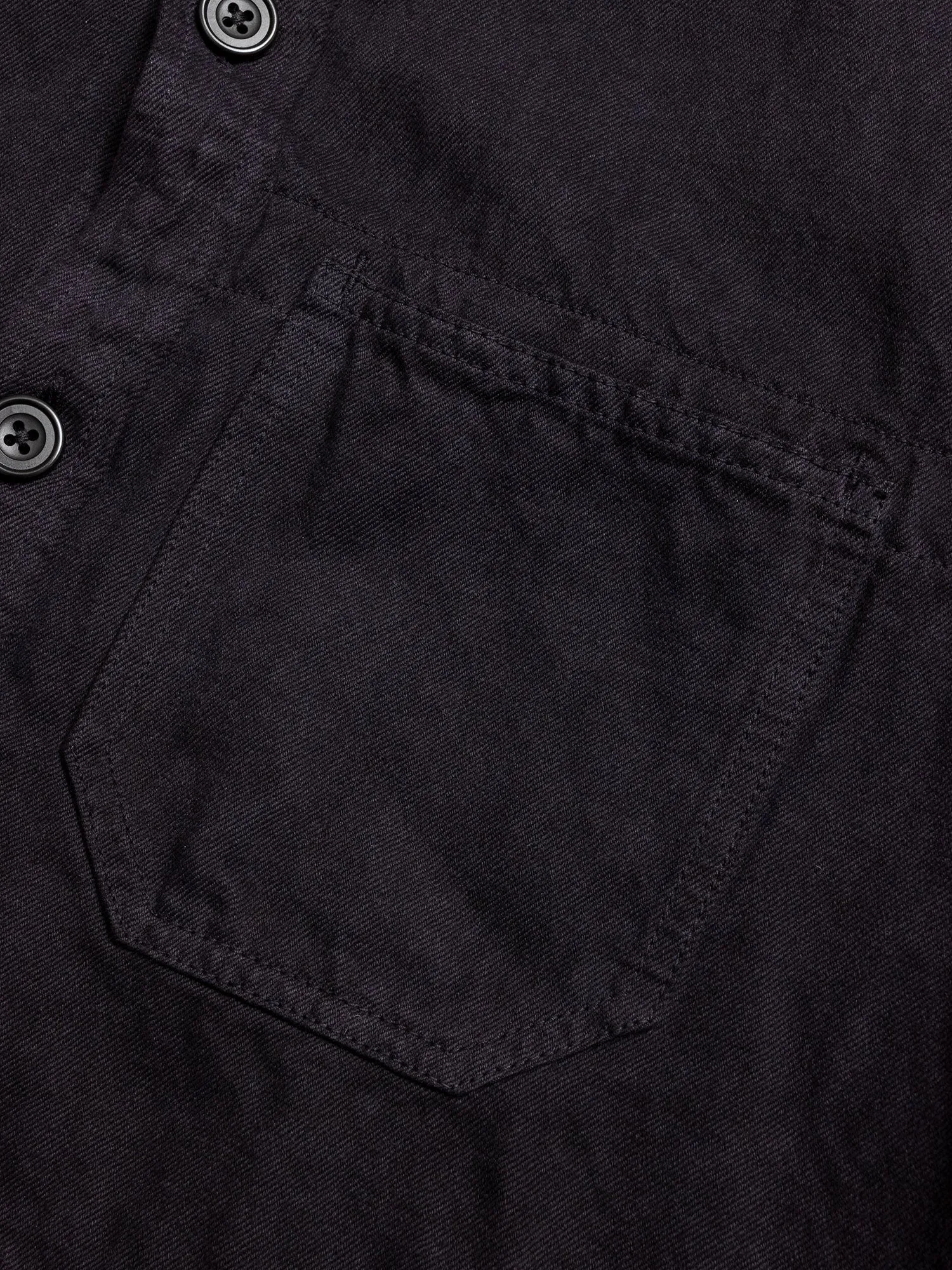 Linen Shirt Jacket in Black