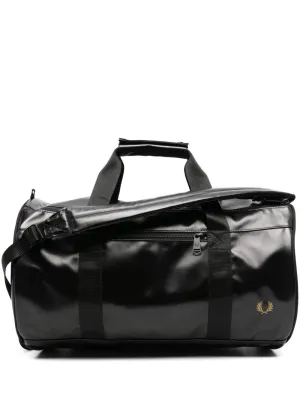 logo-embroidered duffle bag