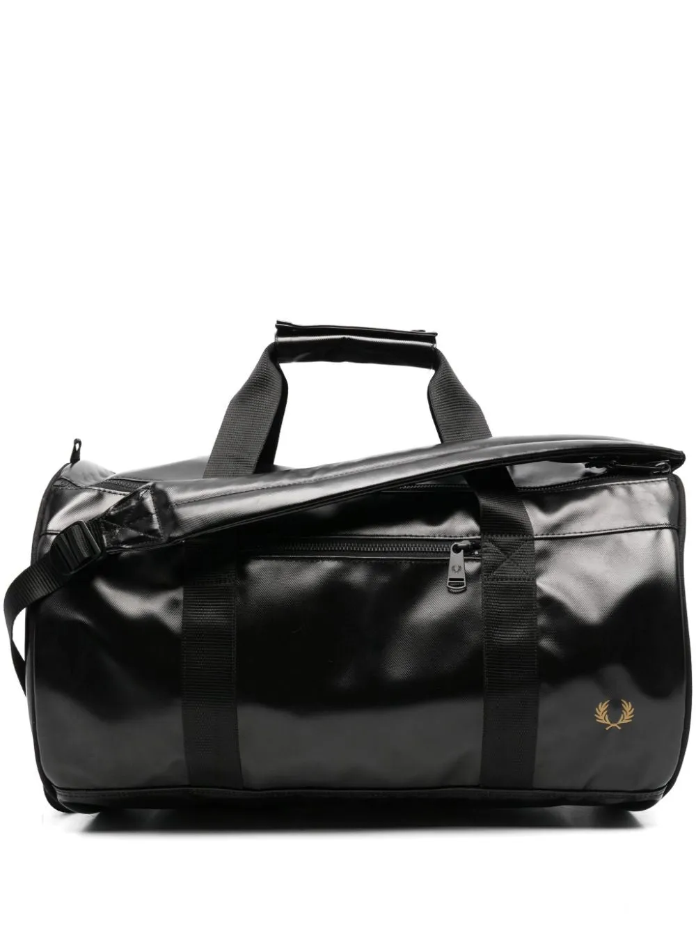 logo-embroidered duffle bag