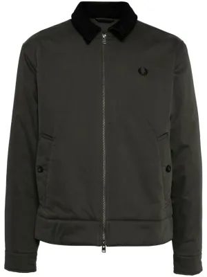 logo-embroidered zip-up bomber jacket