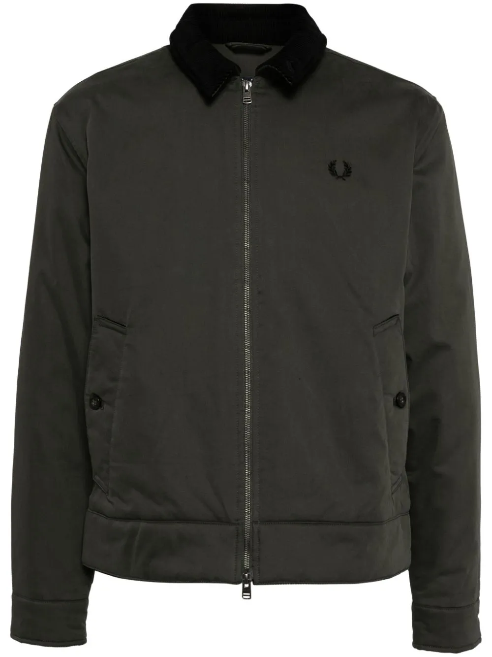 logo-embroidered zip-up bomber jacket
