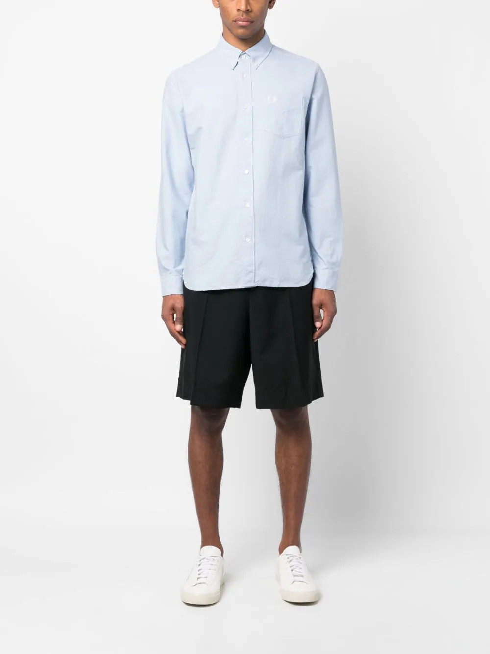 logo-embroidery cotton shirt