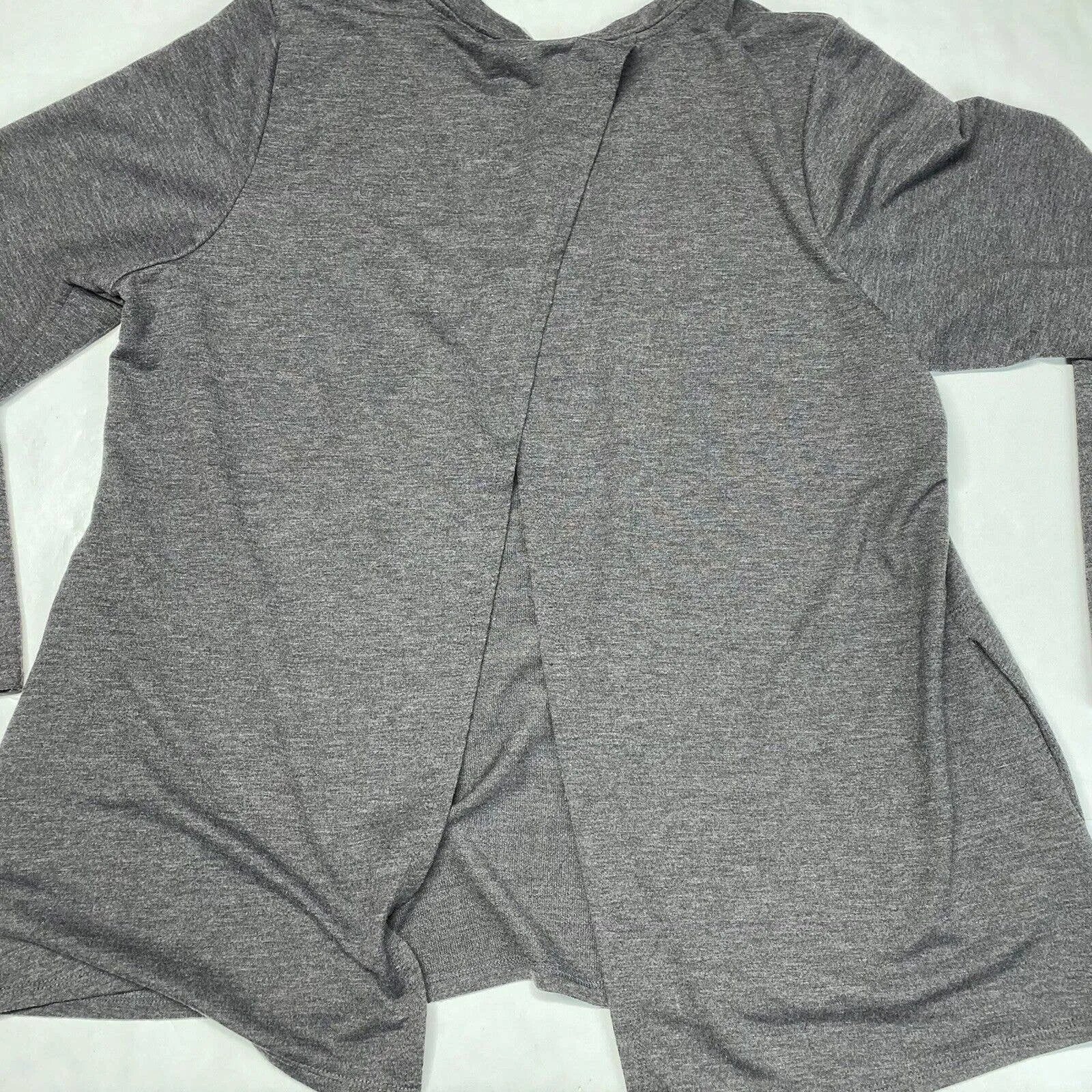 LOGO Lounge Open Back Sweatshirt XLarge Athleisure Dark Gray Long Sleeve XL