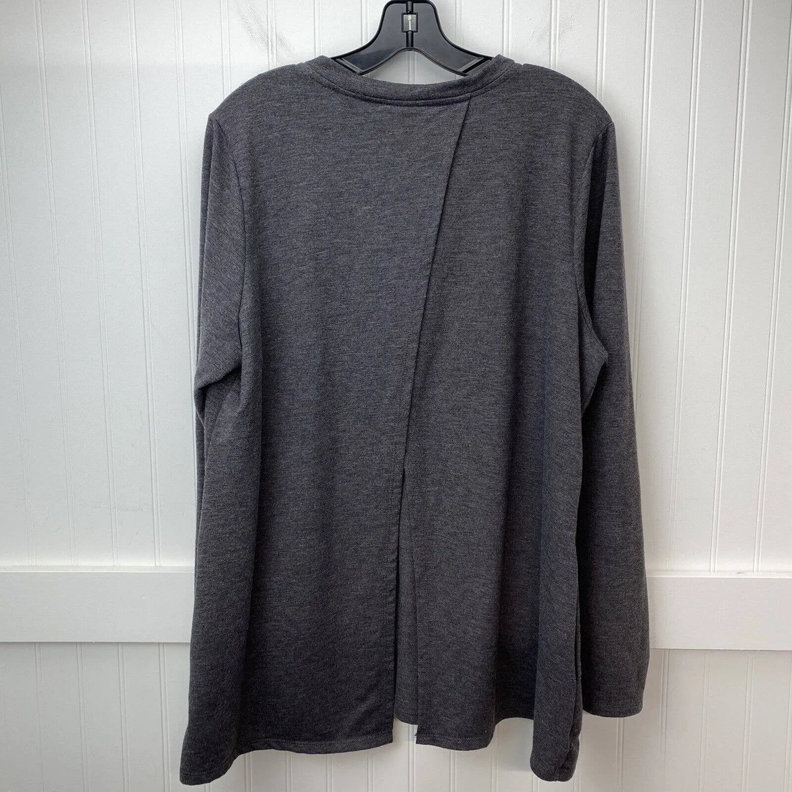 LOGO Lounge Open Back Sweatshirt XLarge Athleisure Dark Gray Long Sleeve XL