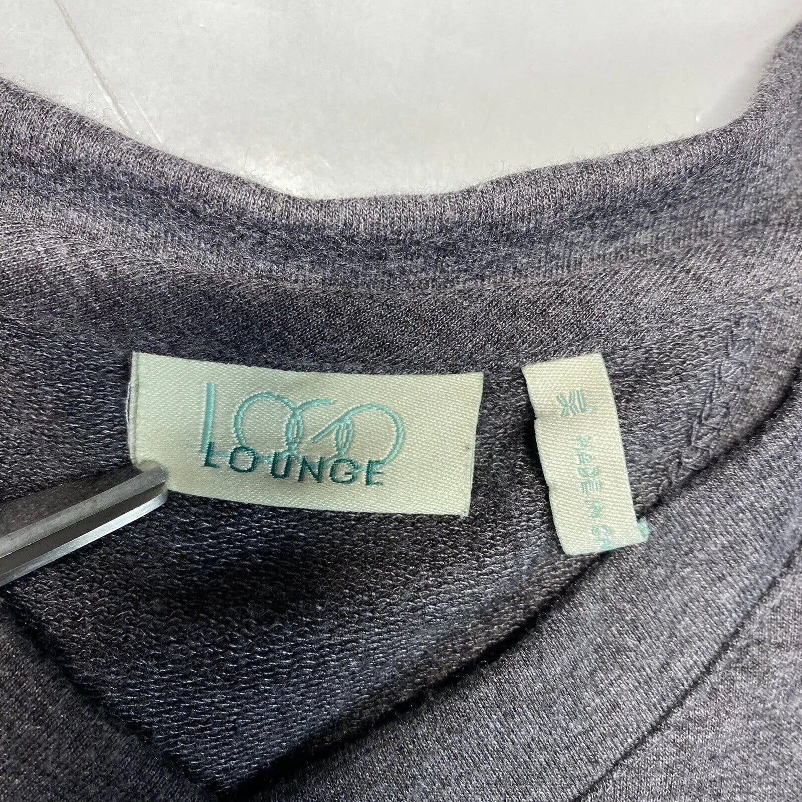 LOGO Lounge Open Back Sweatshirt XLarge Athleisure Dark Gray Long Sleeve XL