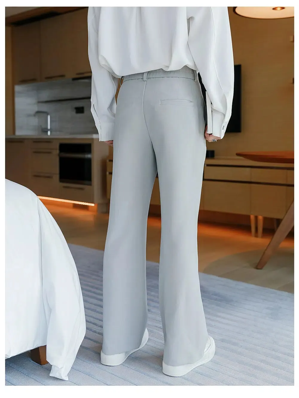 Loose-fit High-Waist Casual Pants