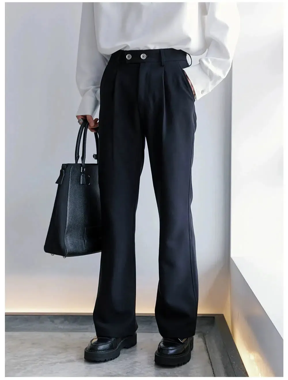 Loose-fit High-Waist Casual Pants