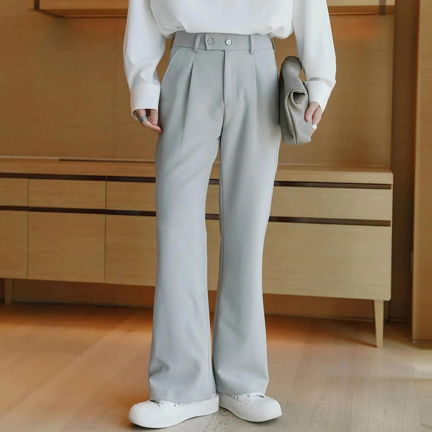 Loose-fit High-Waist Casual Pants