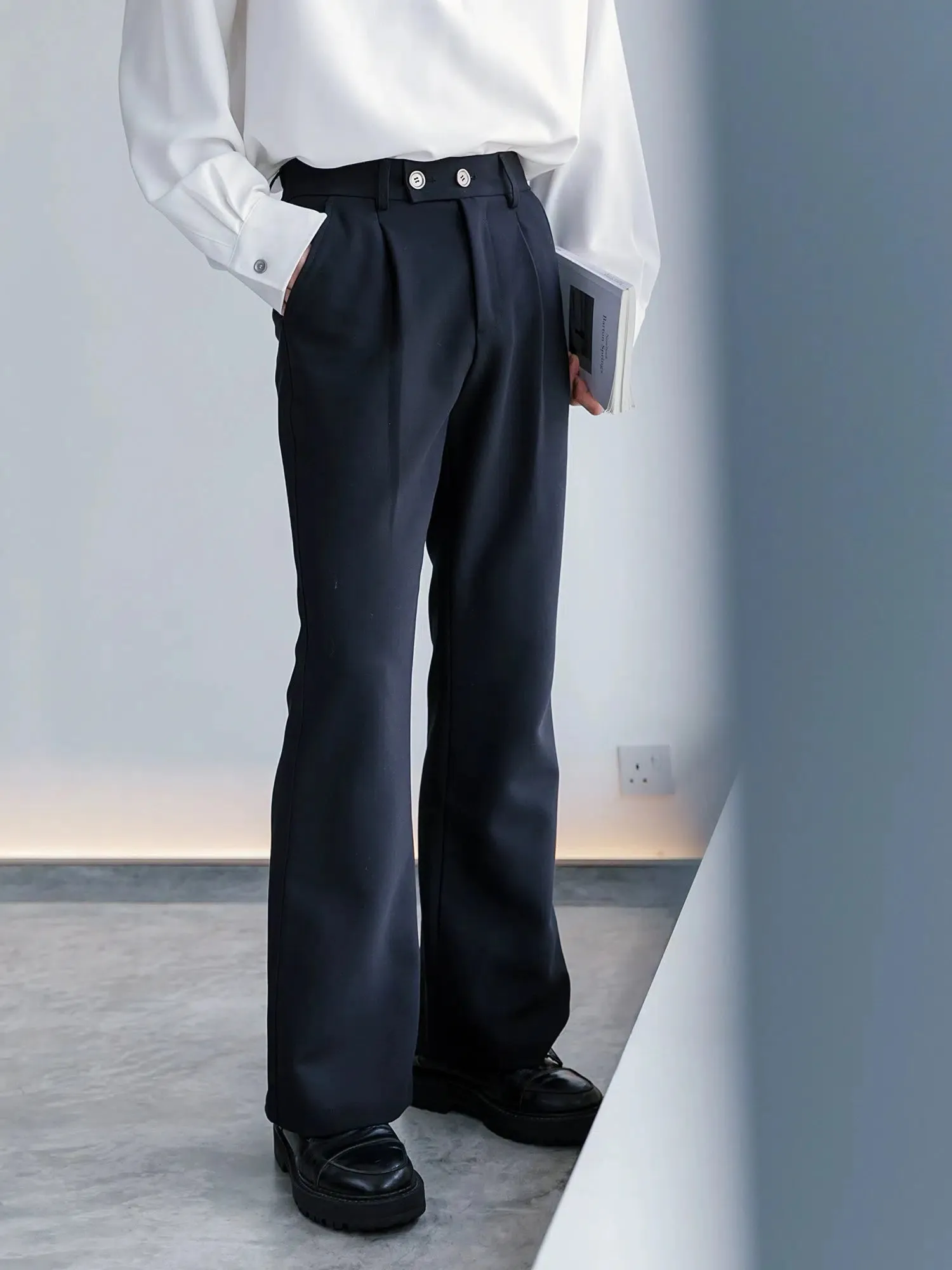 Loose-fit High-Waist Casual Pants