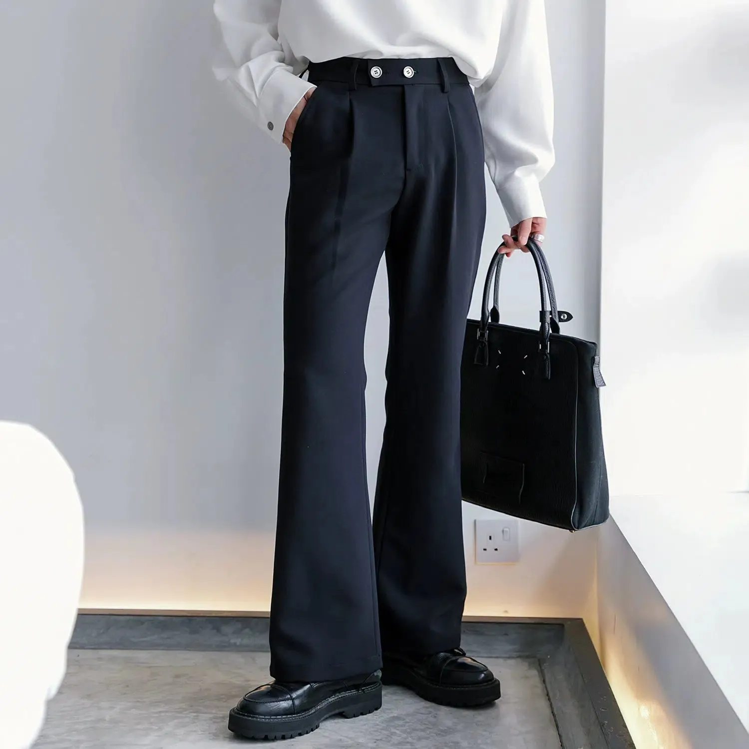 Loose-fit High-Waist Casual Pants