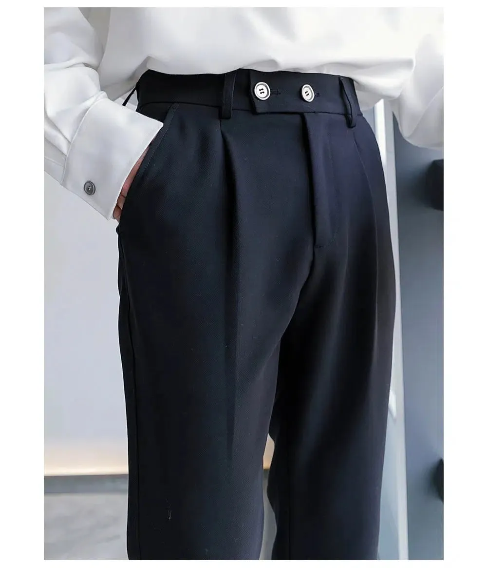 Loose-fit High-Waist Casual Pants
