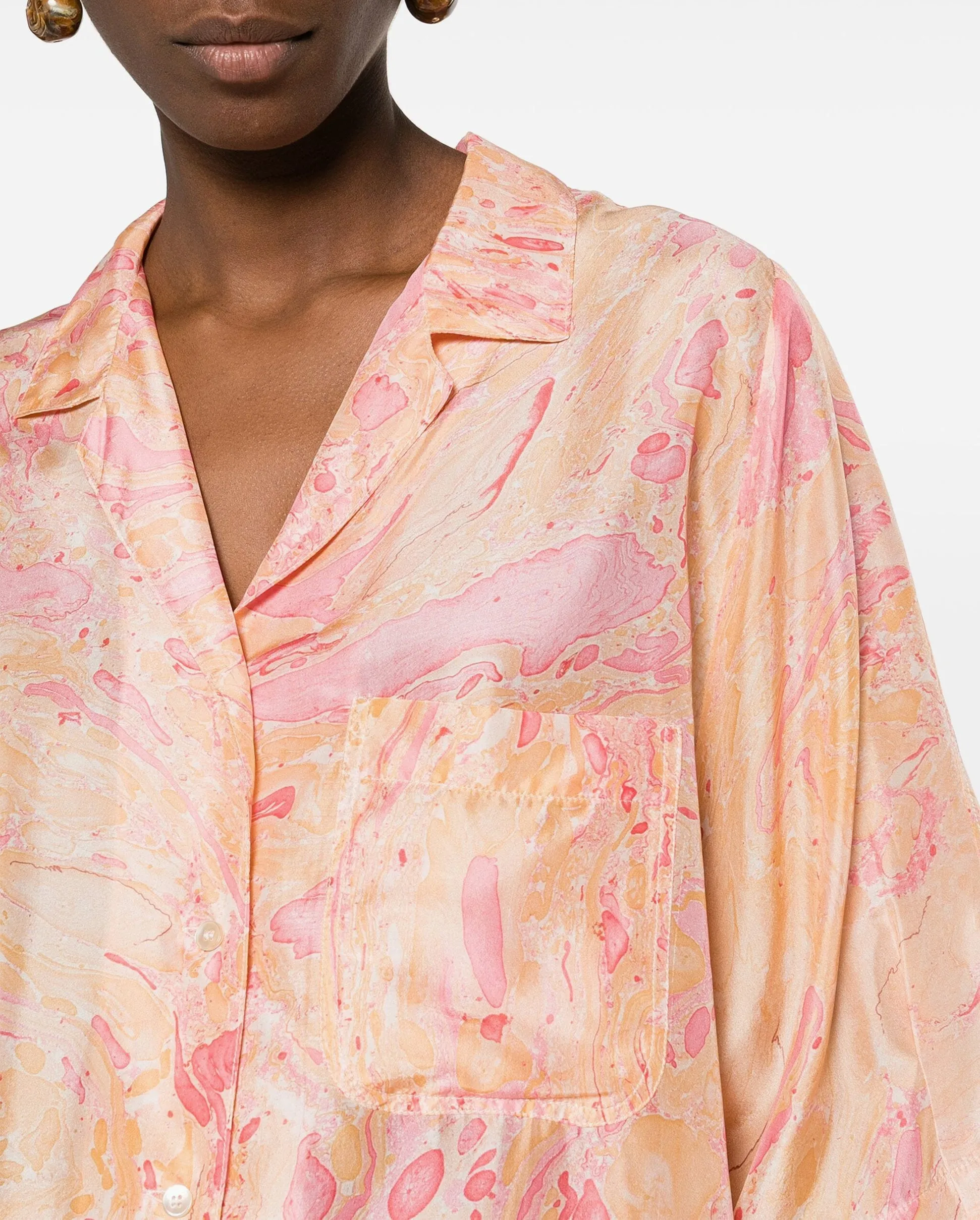 MARBLING SHORT SLEEVE SHIRT / ROSEO