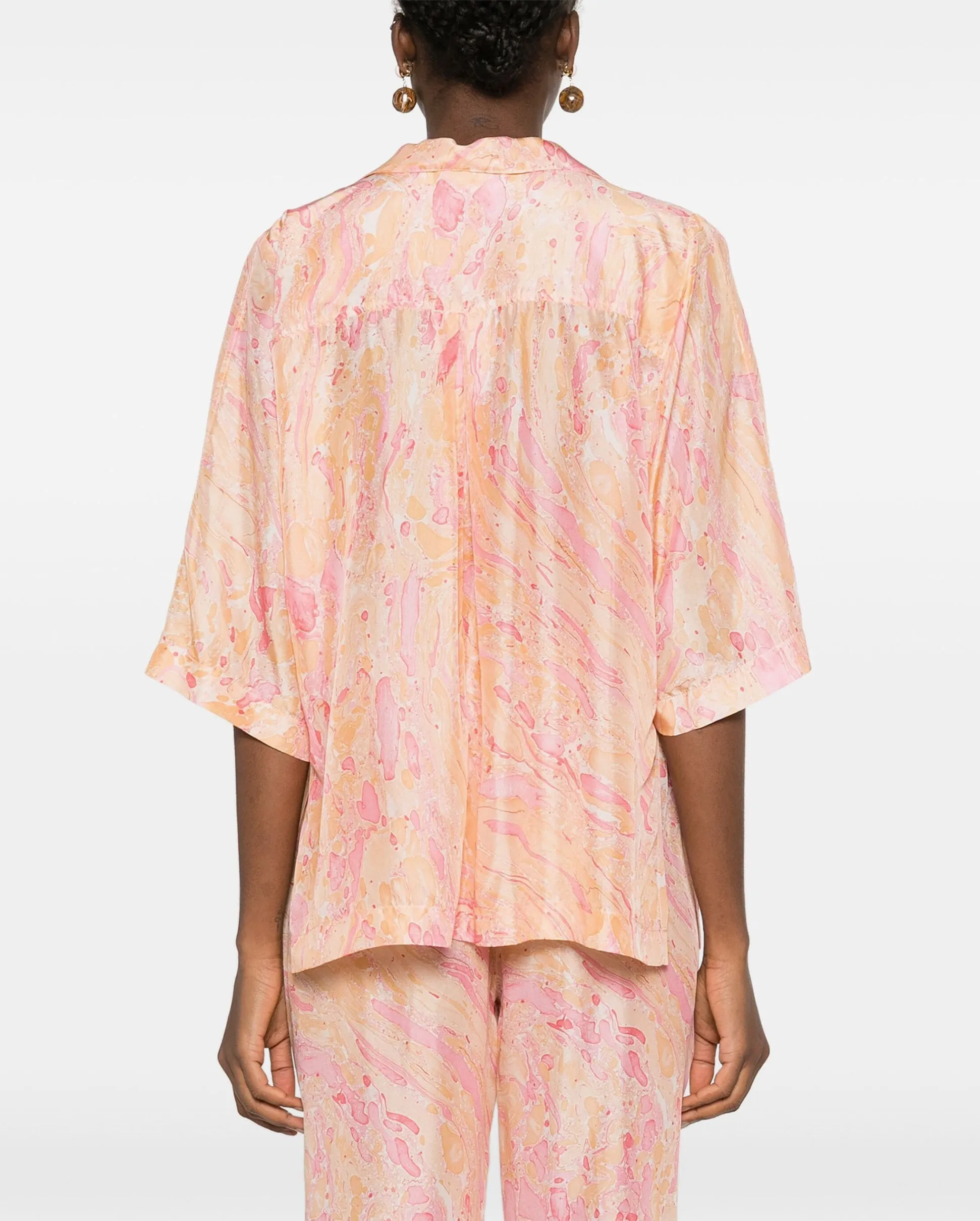 MARBLING SHORT SLEEVE SHIRT / ROSEO