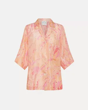 MARBLING SHORT SLEEVE SHIRT / ROSEO