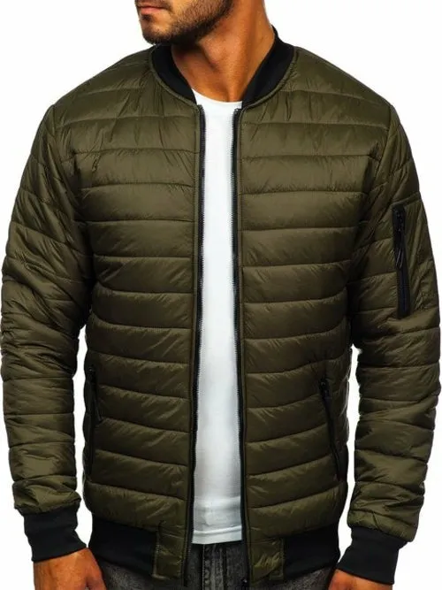Men New 2021 Print Slim-fitting Leopard Print Crew-neck Casual Jacket