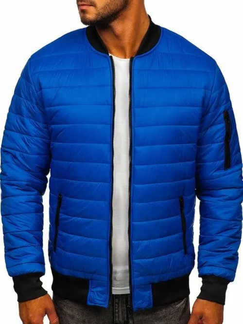 Men New 2021 Print Slim-fitting Leopard Print Crew-neck Casual Jacket