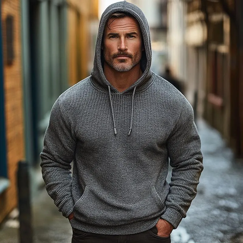 Men's Casual All-match Waffle Hoodie 98679499F
