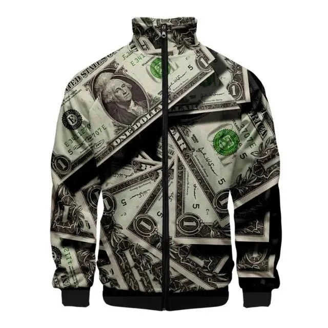 Men's Money Print  Jackets
