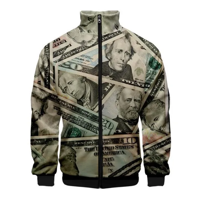 Men's Money Print  Jackets