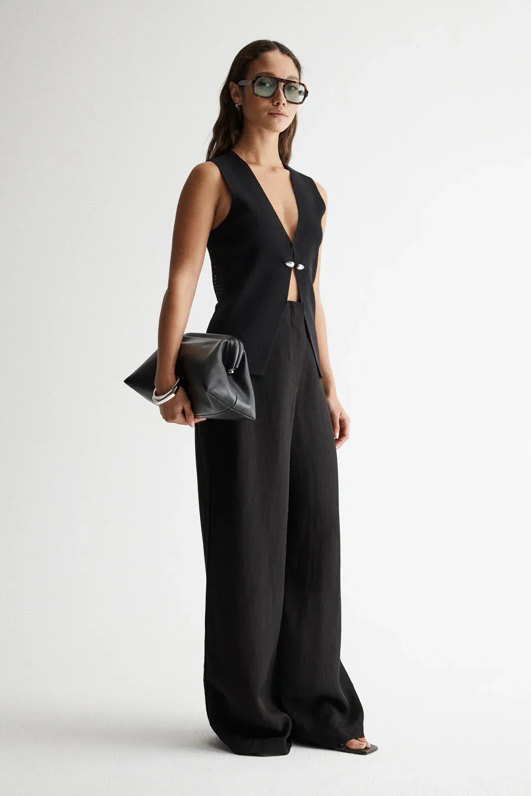 MONARA KNIT TOP - BLACK