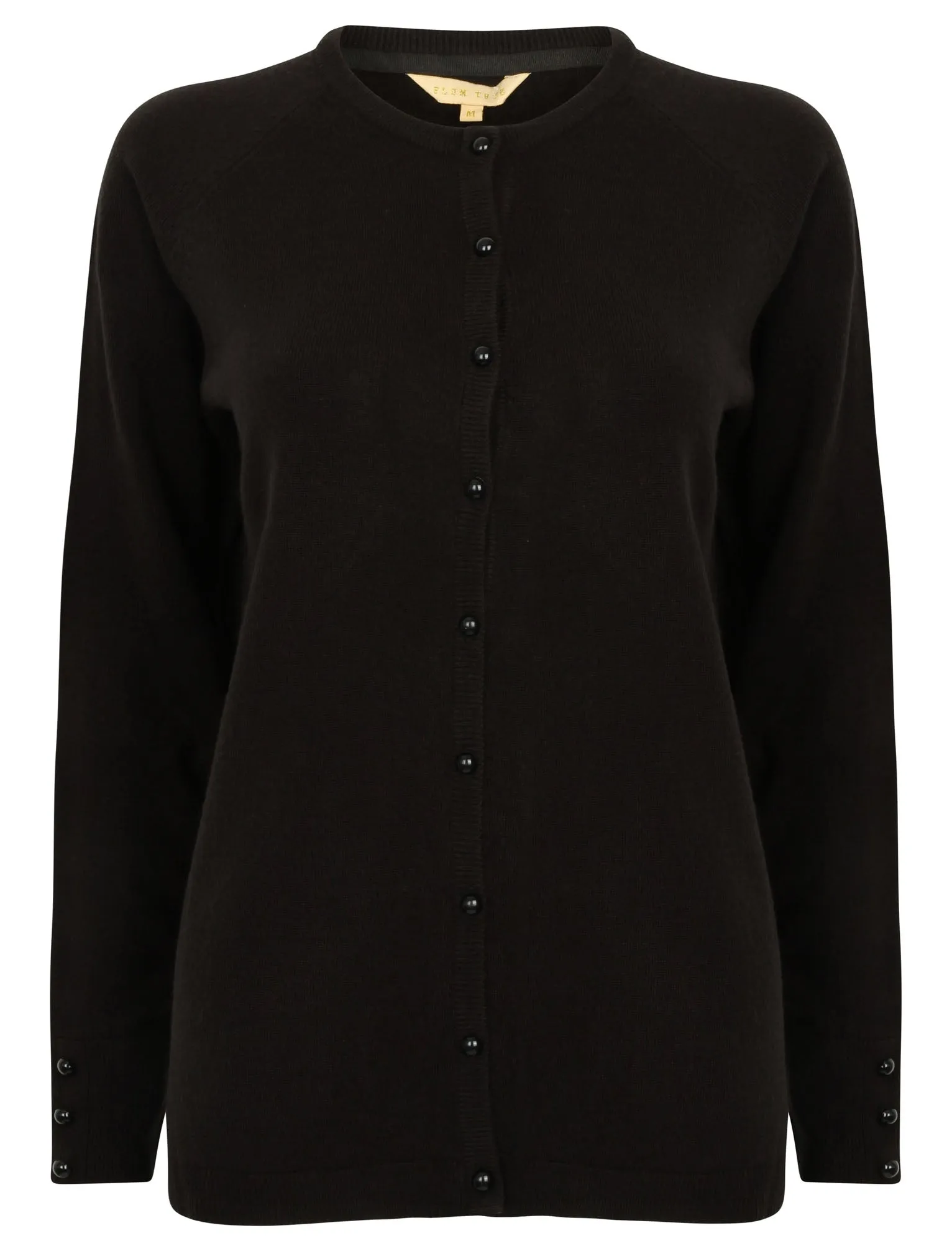Mondarian Button Up Cardigan in Black - Plum Tree