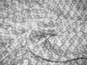organza printed leheriya grey color 44" wide by the yard [11135]
