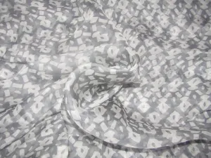 organza printed leheriya grey color 44" wide by the yard [11135]