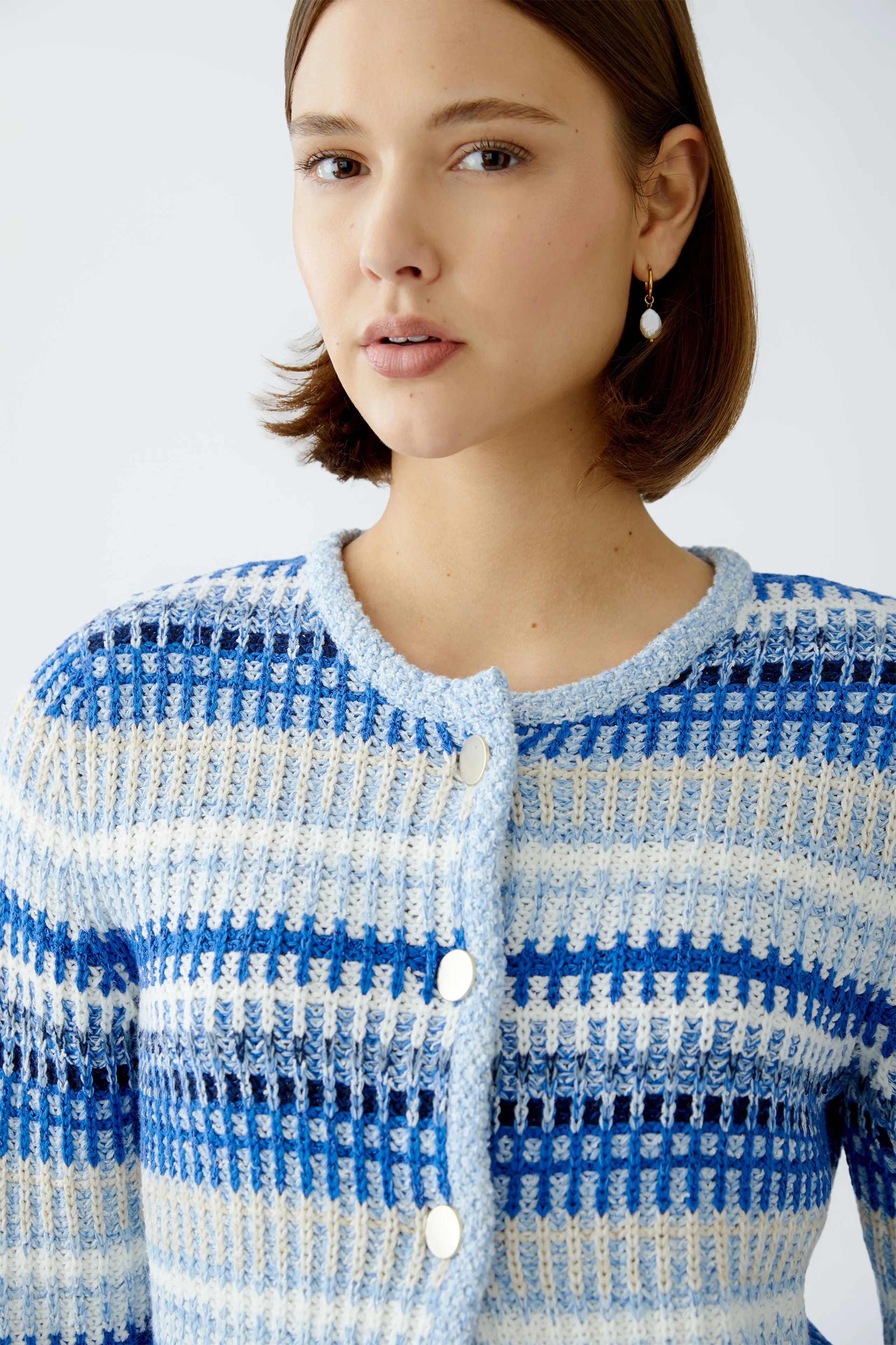 Oui French Style Cardigan With Decorative Buttons