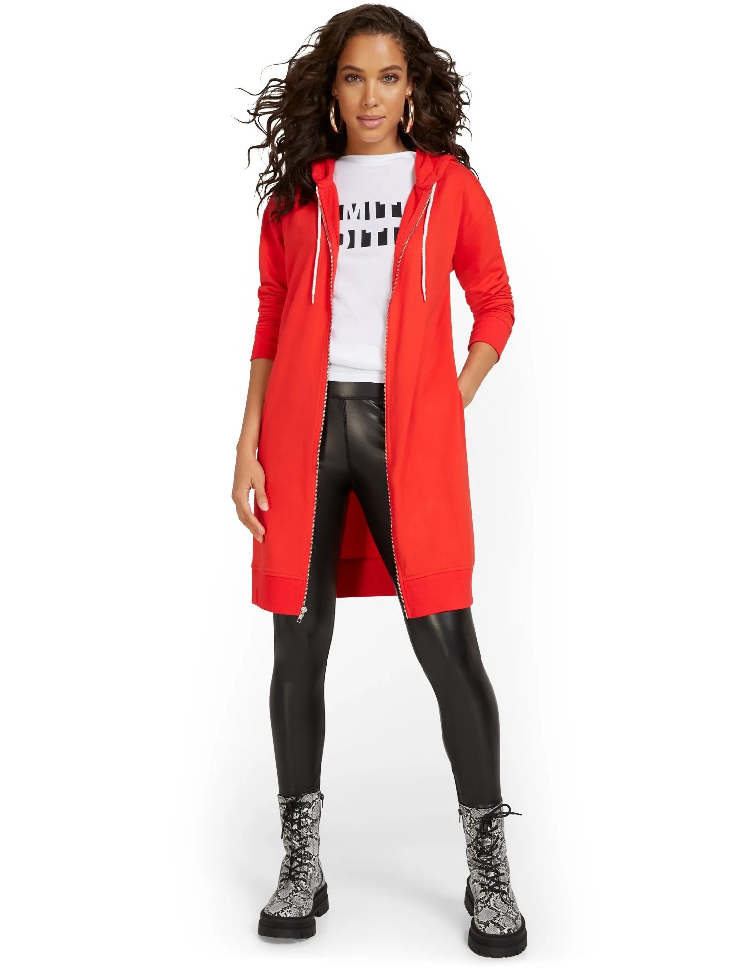 Oversized Zip-Front Hoodie