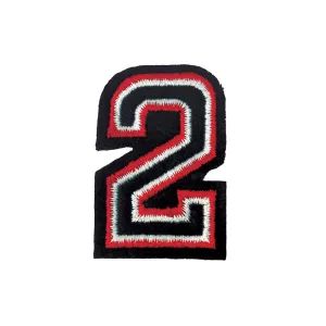 PC3687B - Black And Red Number Two (Iron On)