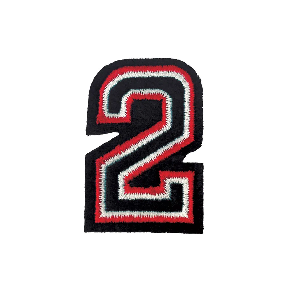 PC3687B - Black And Red Number Two (Iron On)