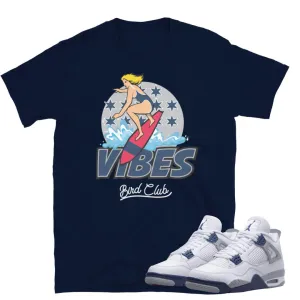Retro 4 Midnight Navy Cement Vibes Shirt
