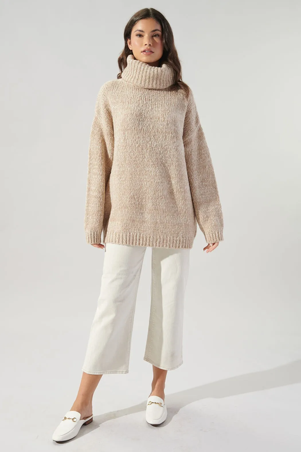Salt and Pepper Turtleneck Sweater