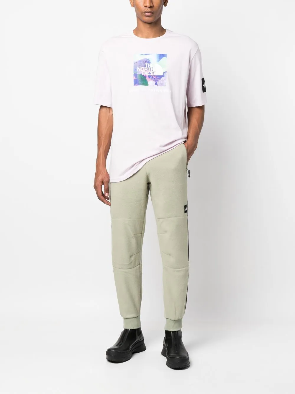 side-stripe fleece track pants
